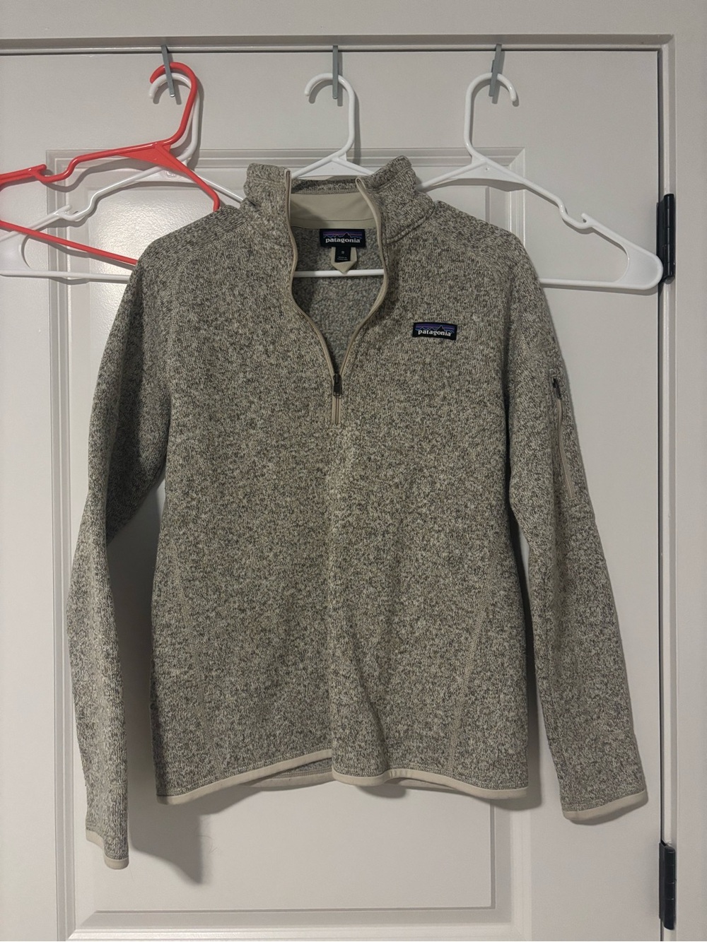 Patagonia Heathered Oatmeal Quarter-Zip Fleece